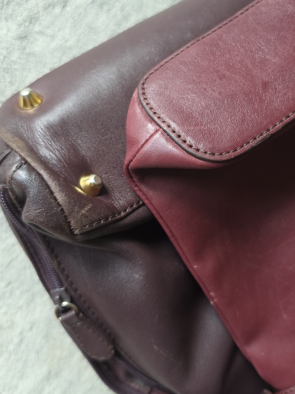 Etienne Aigner vintage oxblood burgundy leather shoulder bag set - Picture 9 of 11